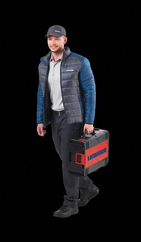 Выездной инженер Liebherr Group с инструментами